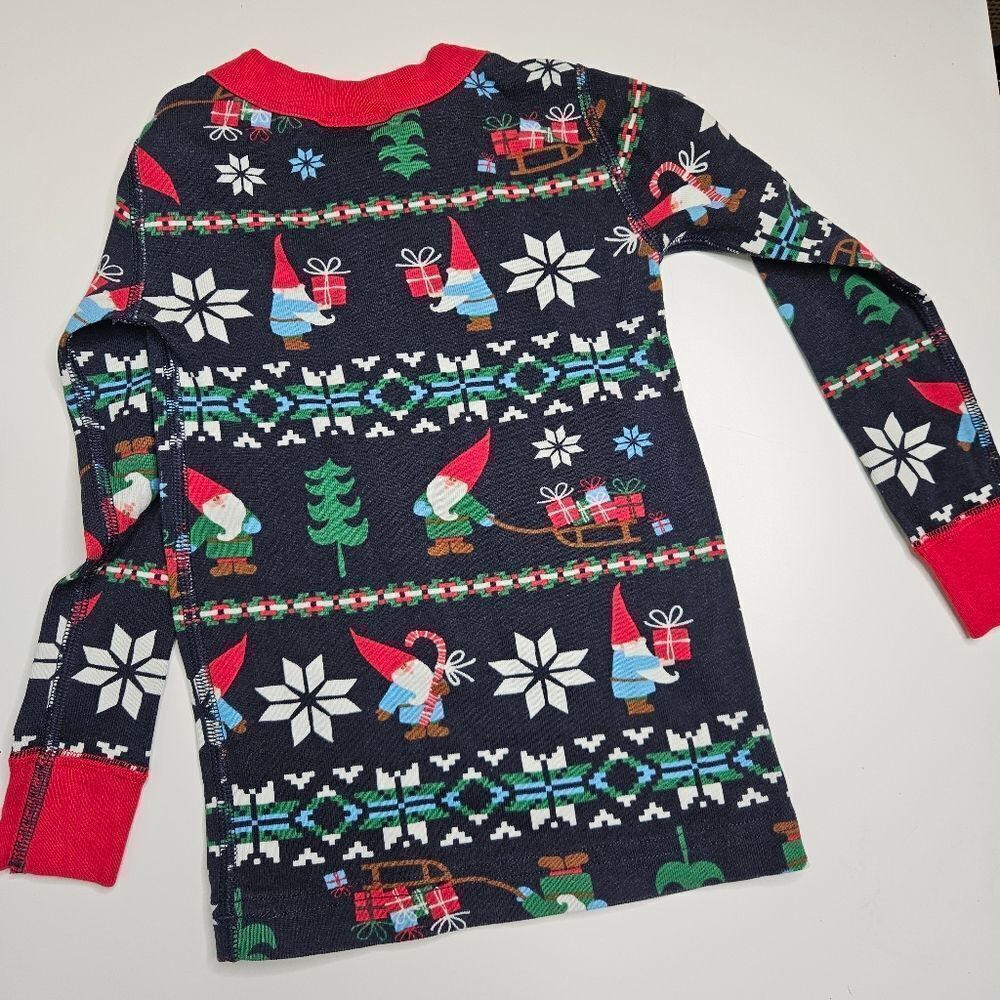Hanna Andersson Gnome Long John Pajama Set, Navy, Size 90cm US Size 3 - Picture 3 of 6